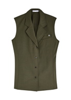 Helmut Lang Modest Wool Waistcoat Green