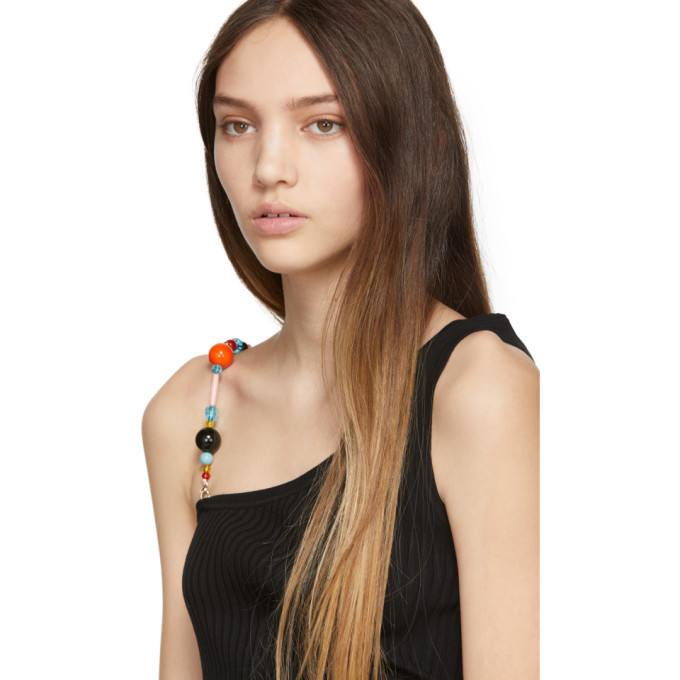 Emilio Pucci Black Beaded Strap Tank Top Emilio Pucci