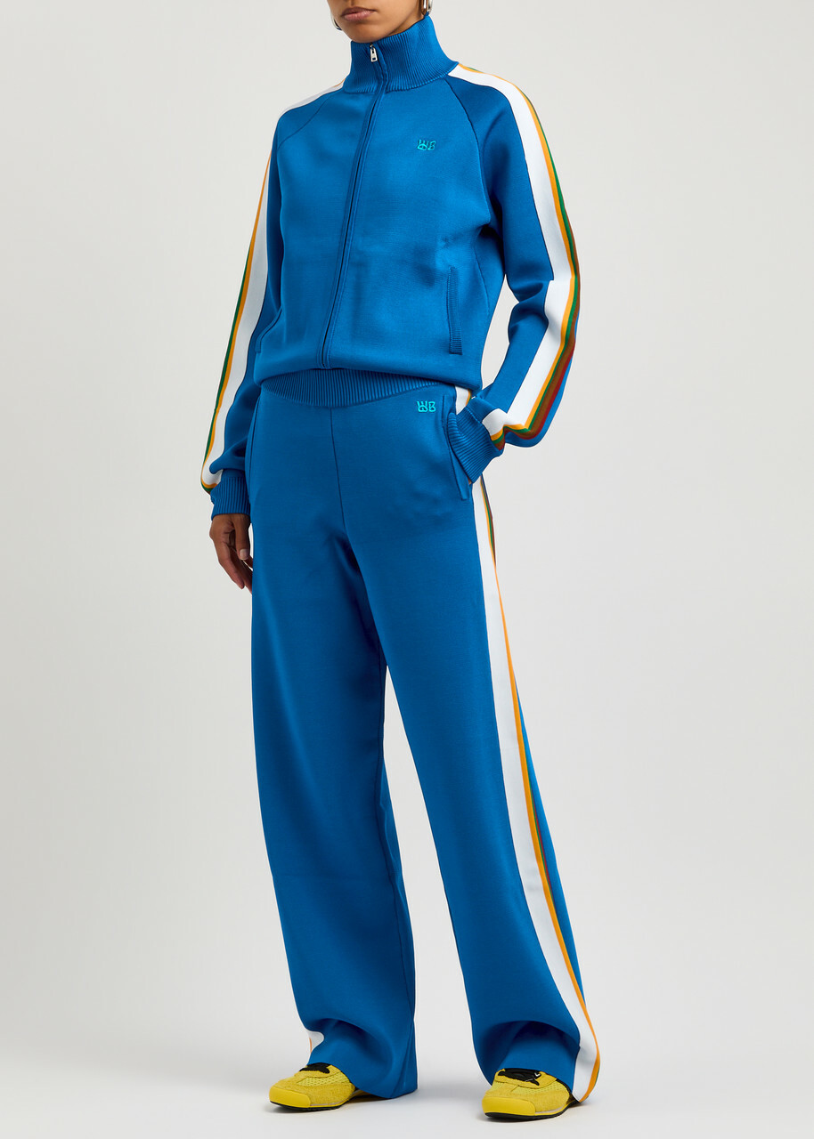 Wales Bonner Tide Knitted Track Pants Blue