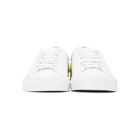 Givenchy White and Orange Reverse Logo Urban Knots Sneakers