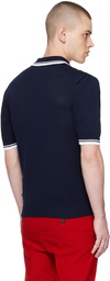 Ernest W. Baker Navy Two-Button Polo