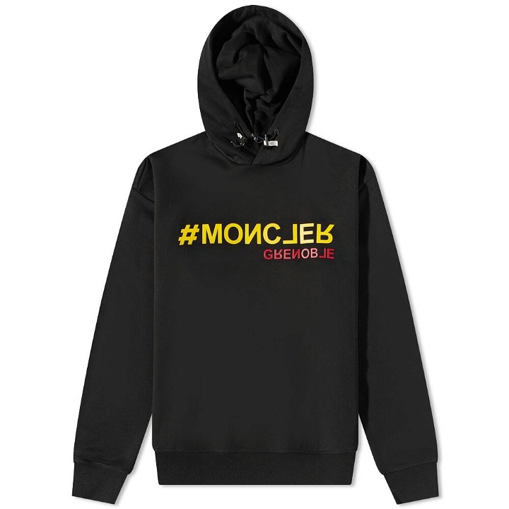 Photo: Moncler Grenoble Men's Hashtag Logo Popover Hoody in Black