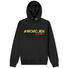 Moncler Grenoble Men's Hashtag Logo Popover Hoody in Black