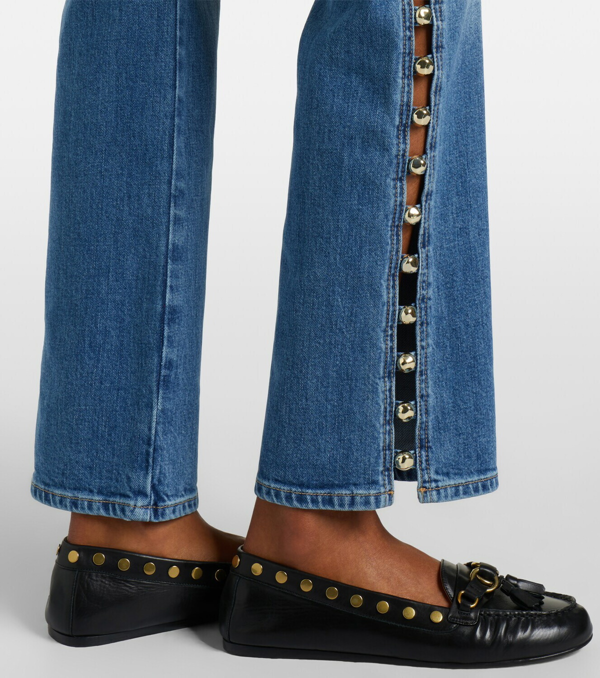 Simkhai Amelia studded straight jeans