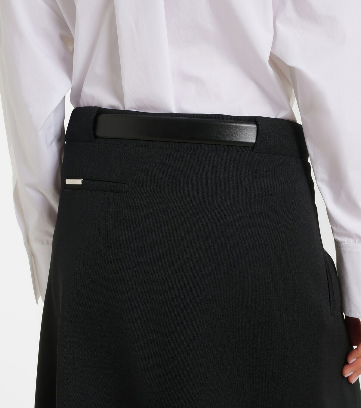 The Attico Asymmetric virgin wool wrap skirt