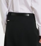 The Attico Asymmetric virgin wool wrap skirt