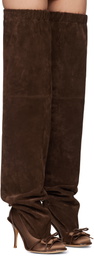 ALL-IN Brown Double Thigh High Tall Boots