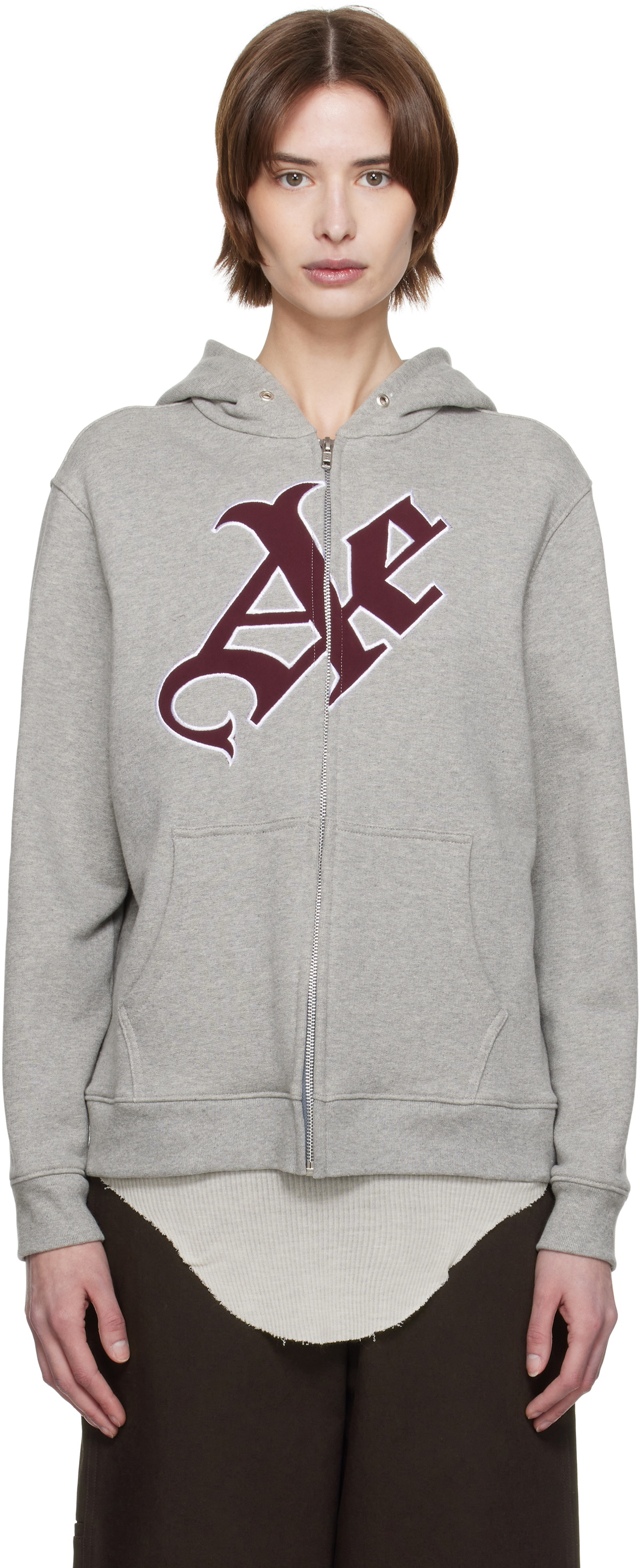 AARON ESH Gray 'AE' Hoodie