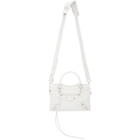 Balenciaga White Croc Classic Mini City Bag