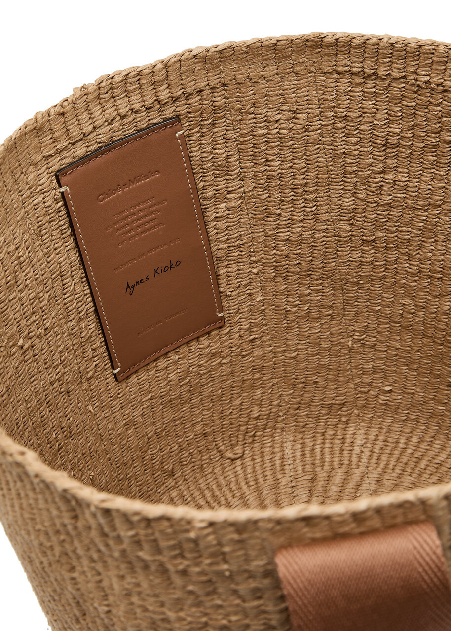 Chloe Woody Logo-embroidered Raffia Basket bag - Natural - One Size