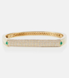 Rainbow K Grace 14kt gold bangle with diamonds and emeralds