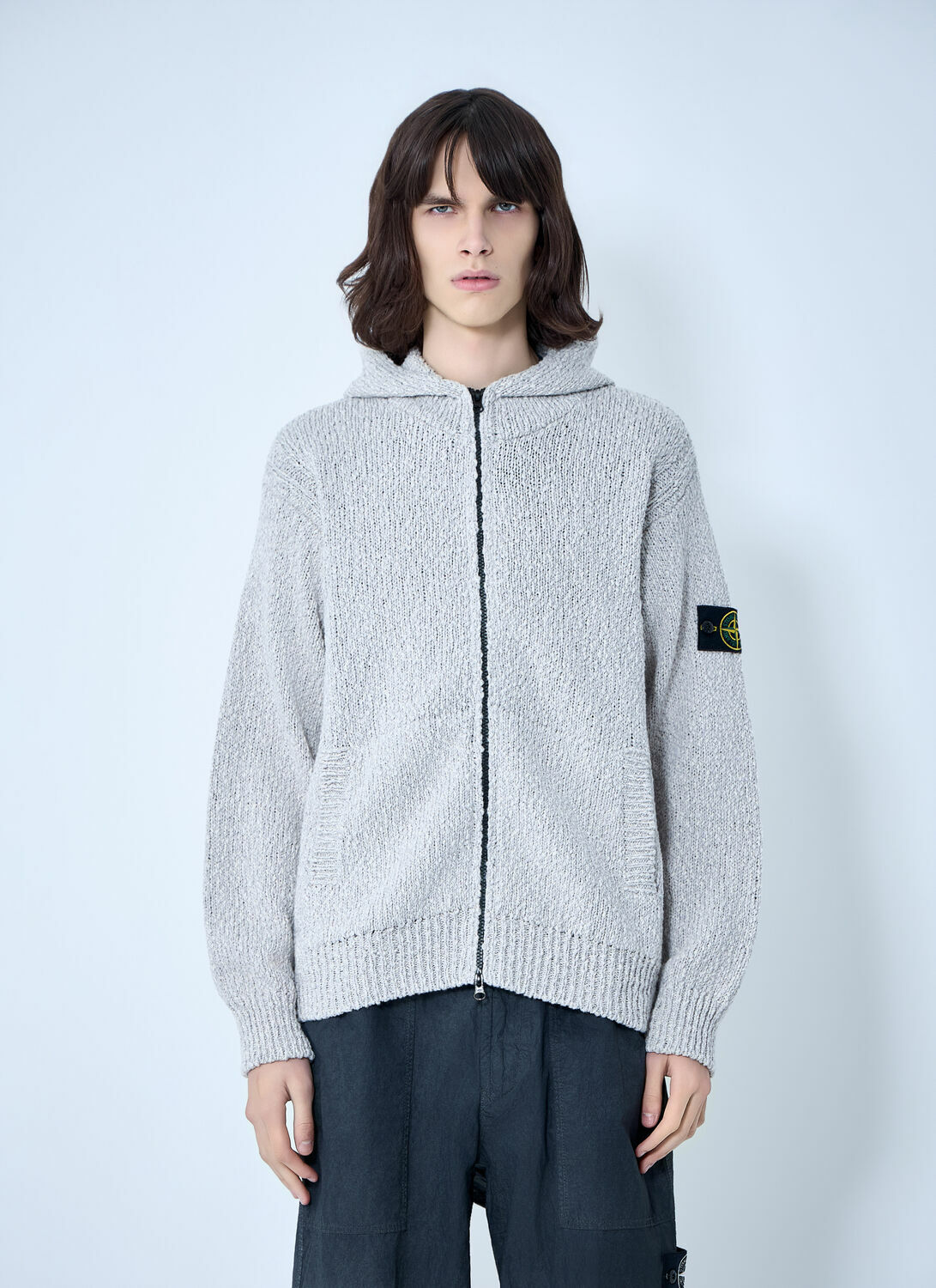 Stone Island Zip-Up Knit Hoodie