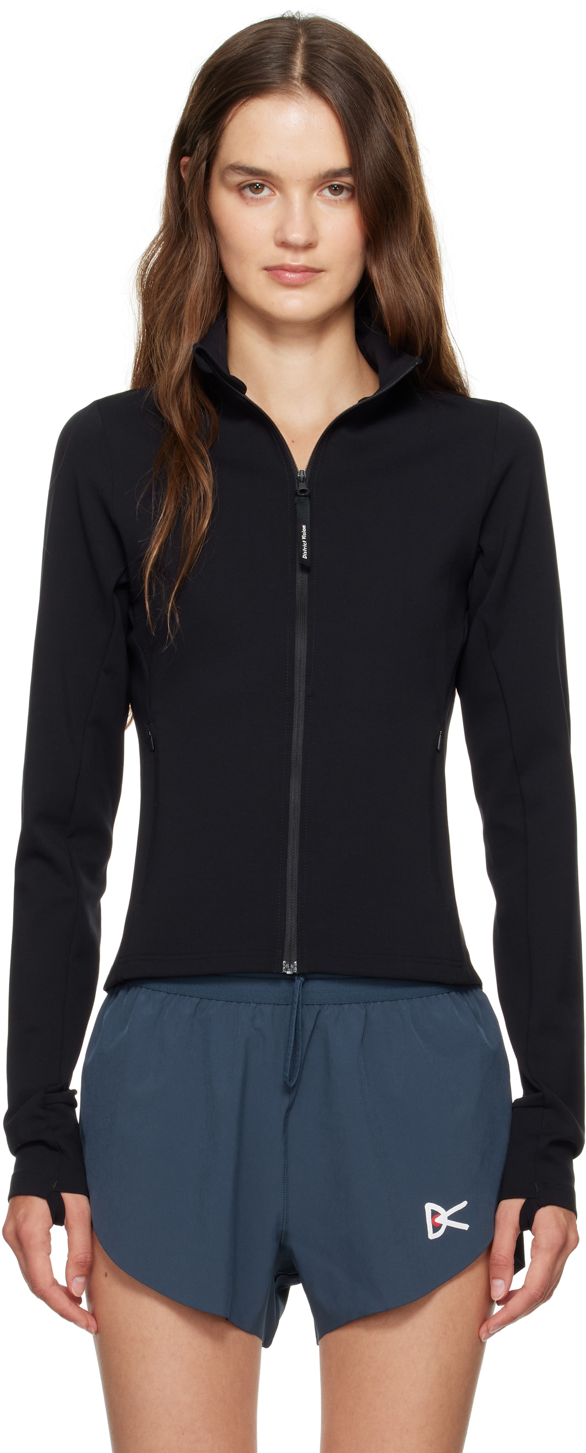 District Vision Black Studio Full Zip Midlayer Jacket