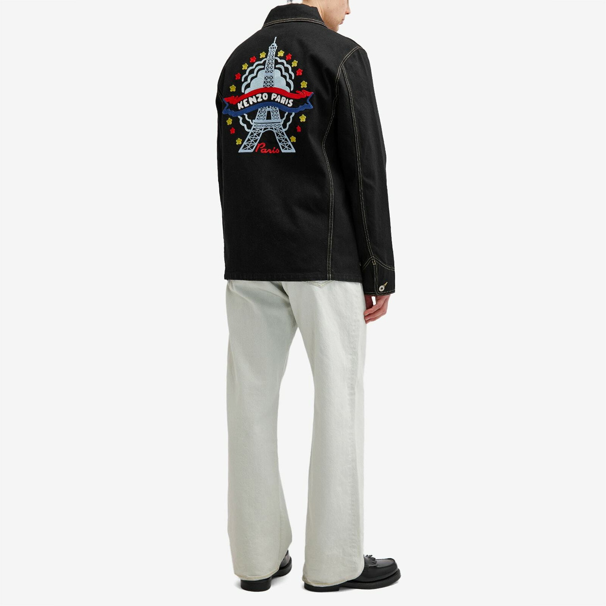 ジャケット・アウター KEN Kenzo Men's Varsity Denim Workwear Jacket in Rinse Black