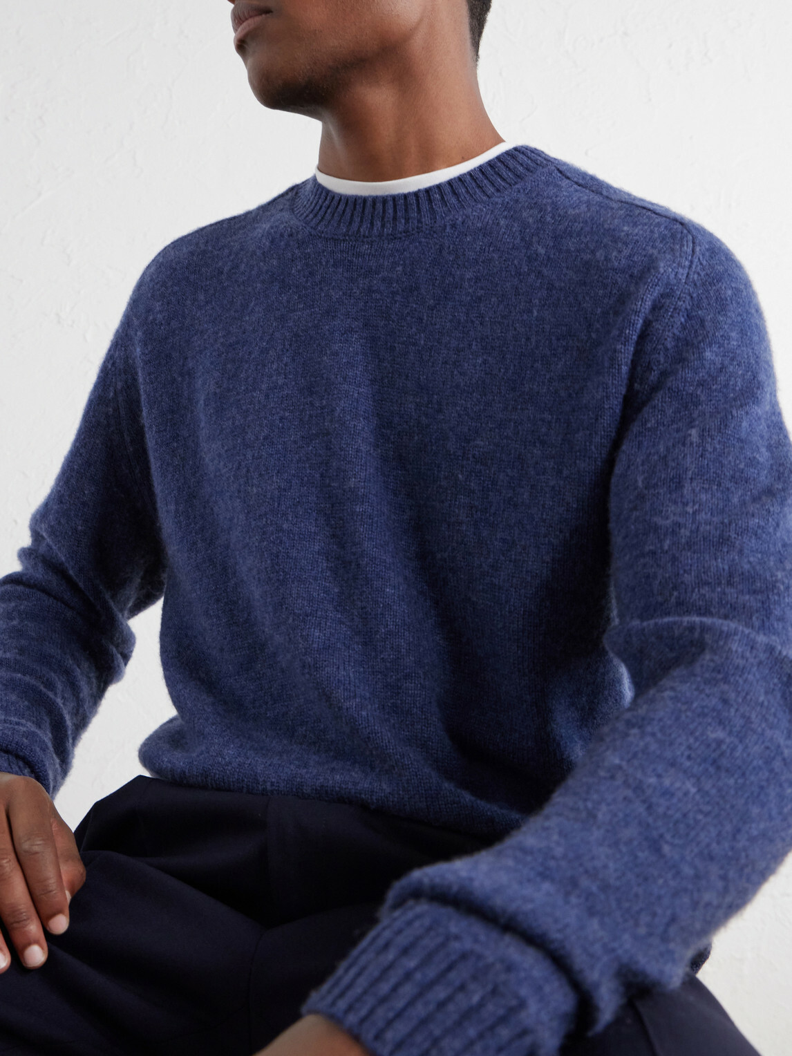 Boglioli - Wool and Cashmere-Blend Sweater - Blue