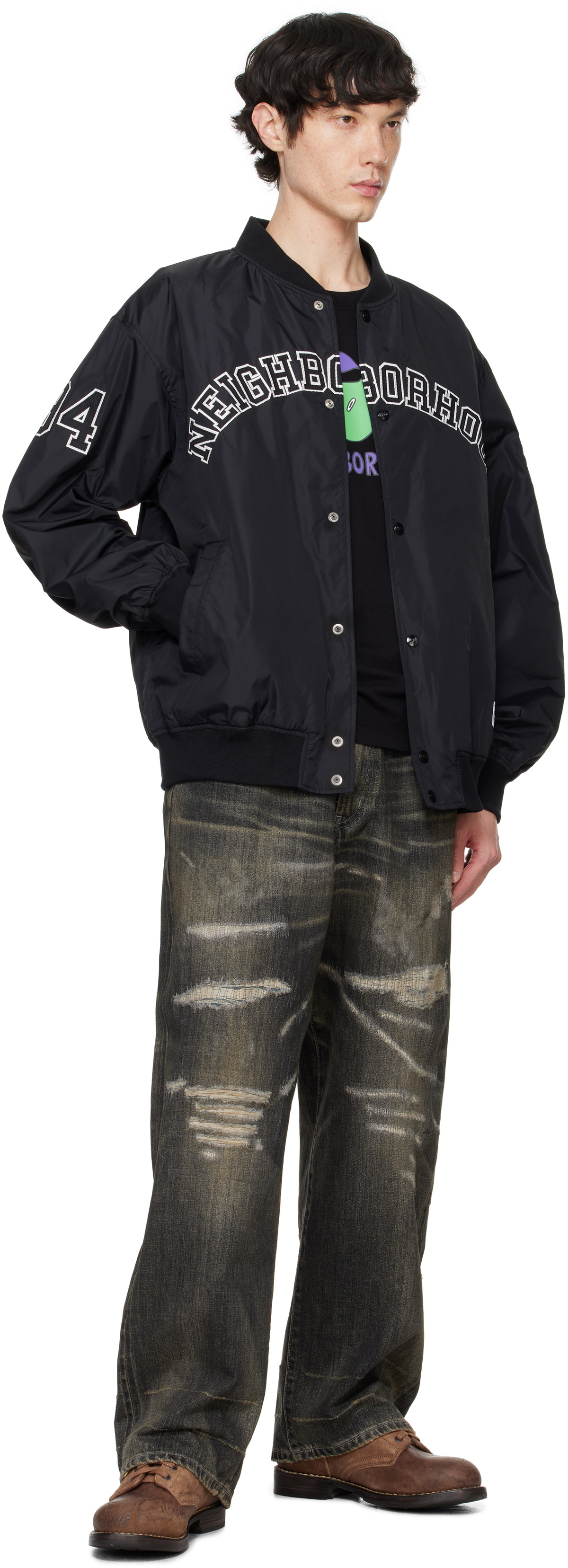 Neighborhood Black Baseball Bomber Jacket Neighborhood