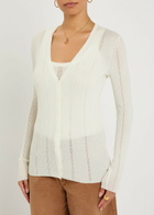 Gabriela Hearst Lillian Pointelle Wool Cardigan Ivory