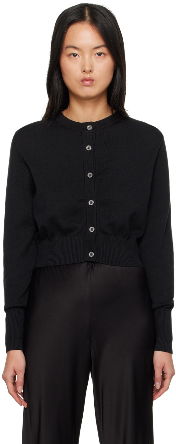 Silk Laundry Black Cropped Cardigan