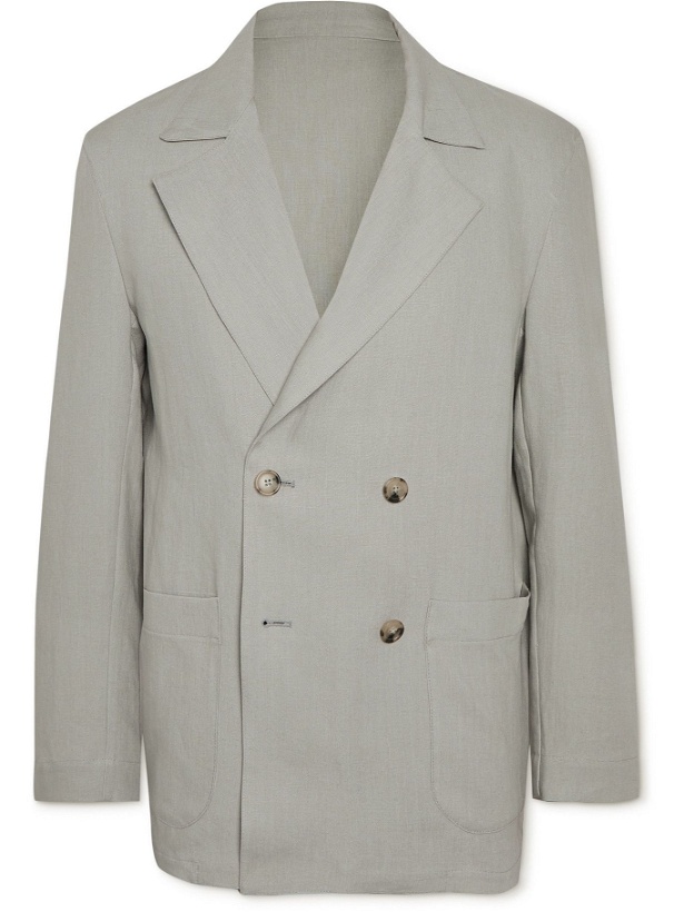 Photo: Stòffa - Unstructured Double-Breasted Linen-Canvas Suit Jacket - Neutrals