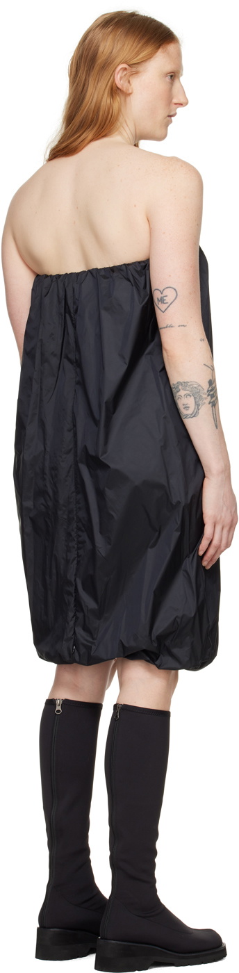 AMOMENTO Black Shirred Mini Dress AMOMENTO