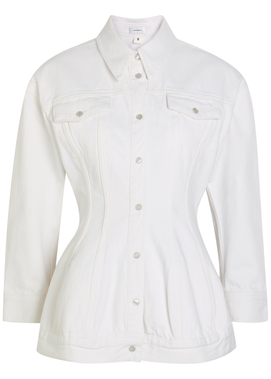 Wardrobe.nyc Sculpted Denim Jacket White