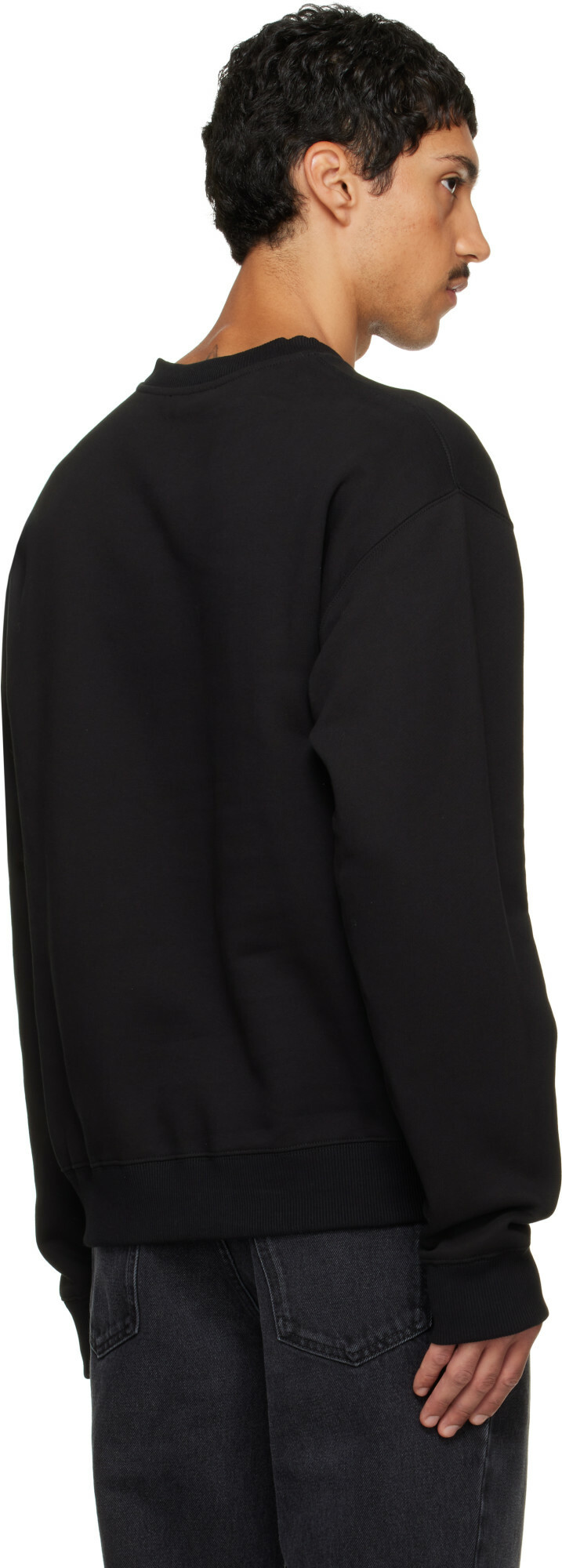 Jil Sander Black Cotton Terry Crew-Neck Sweatshirt