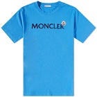 Moncler Men's Text Logo T-Shirt in Blue
