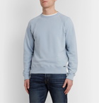 TOM FORD - Garment-Dyed Fleece-Back Cotton-Jersey Sweatshirt - Blue
