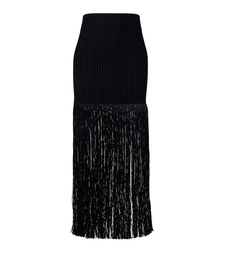 Photo: Alaïa Fringed ribbed-knit skirt