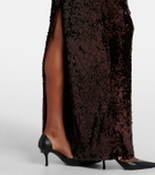Magda Butrym Floral-appliqué sequined gown