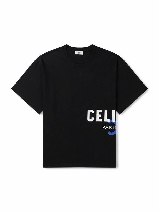 Photo: CELINE - Logo-Print Cotton-Jersey T-Shirt - Black