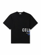 CELINE - Logo-Print Cotton-Jersey T-Shirt - Black