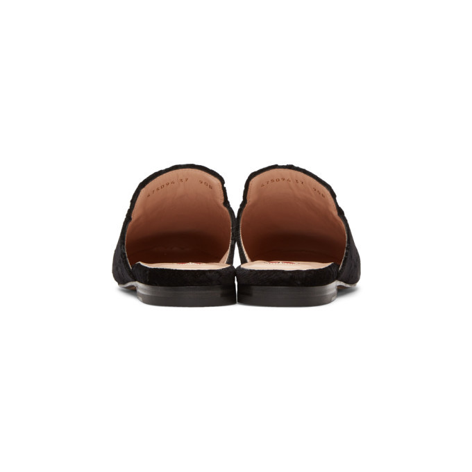 【GUCCI】 Black Gg Fabric Slippers 838089_FAD71_1000_002_100_0000
