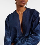 Alanui Jungle printed denim top