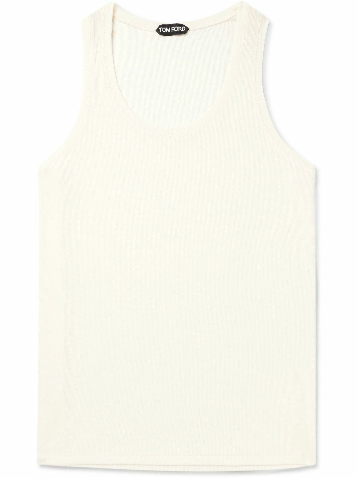 Photo: TOM FORD - Ribbed-Knit Tank Top - Neutrals