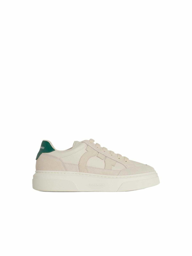 Photo: Ferragamo cassina White Leather Sneakers