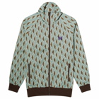 Needles Men's Poly Jacquard Track Jacket in Turquoise