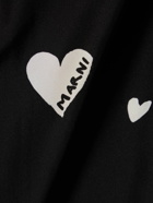 MARNI - Heart Print Silk S/s Boxy Shirt