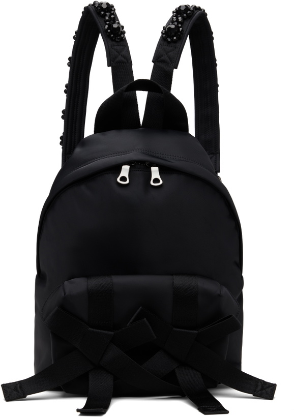 Photo: Simone Rocha Black Beaded Utility Bow Backpack