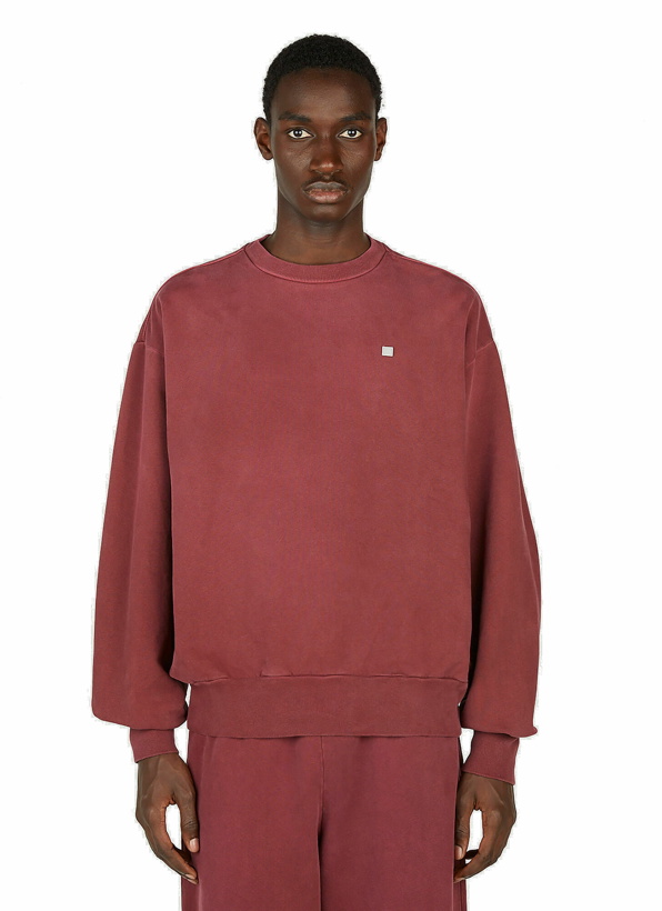 Photo: Acne Studios - Face Patch Sweatshirt in Red