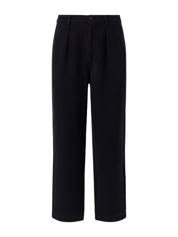 Photo: Blue Blue Japan - Wide-Leg Pleated Cotton-Sashiko Trousers - Black