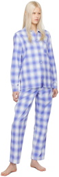 Tekla Blue Check Pyjama Pants