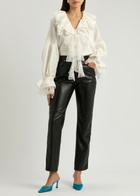 Marques' Almeida Ruffled Lace-trimmed Cotton Blouse White
