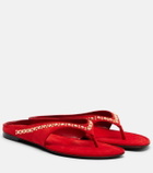 Herbert Levine Sun-kissed embellished suede thong sandals