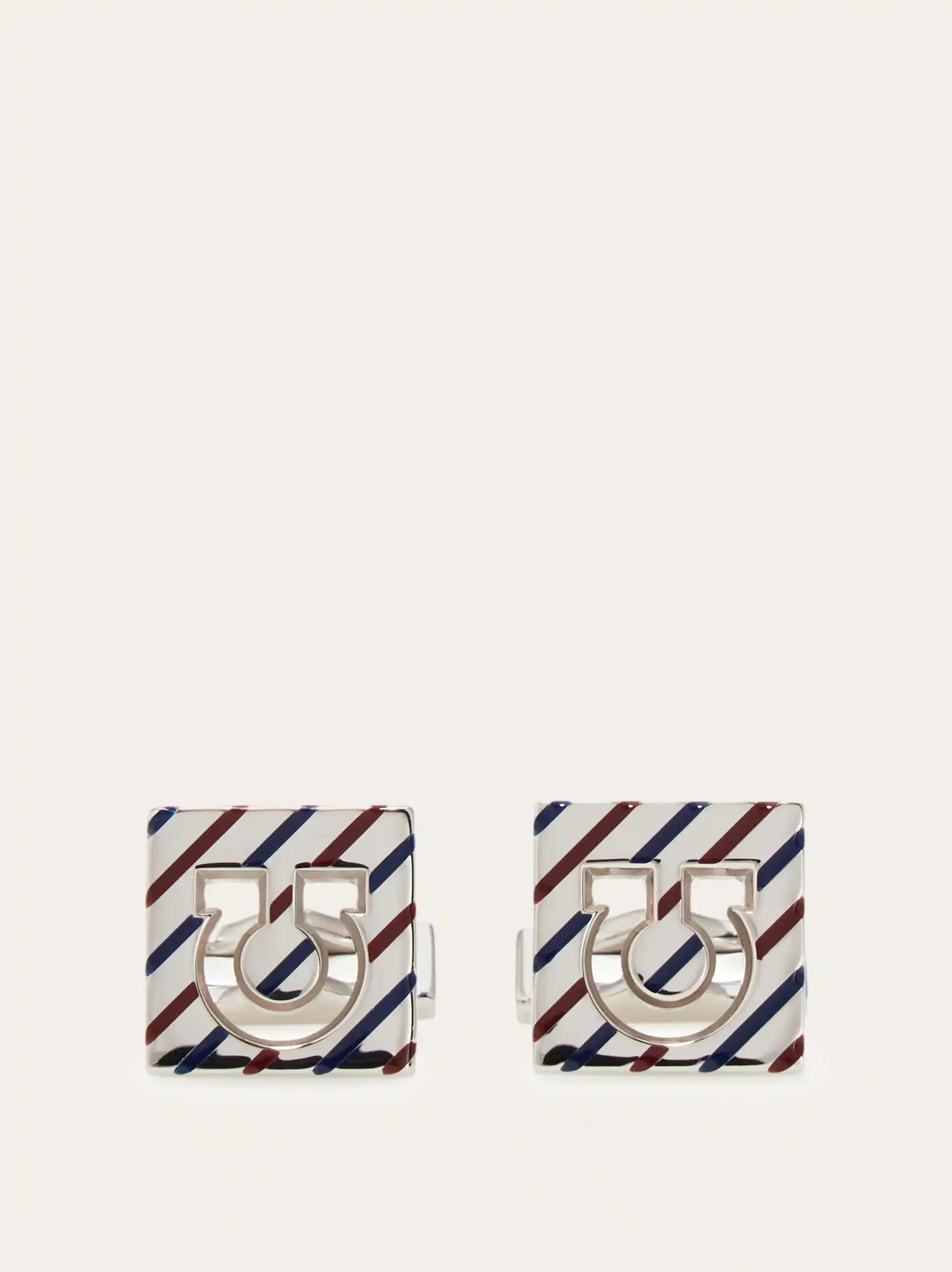 Ferragamo Mens Square Gancini cufflinks in Red