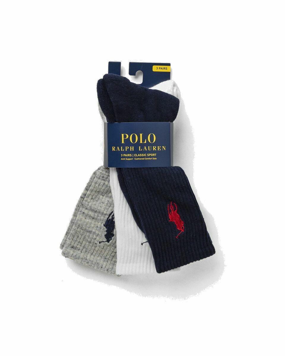 Photo: Polo Ralph Lauren Big Pny 3 Pk Crew Sock 2 Pack Multi - Mens - Socks