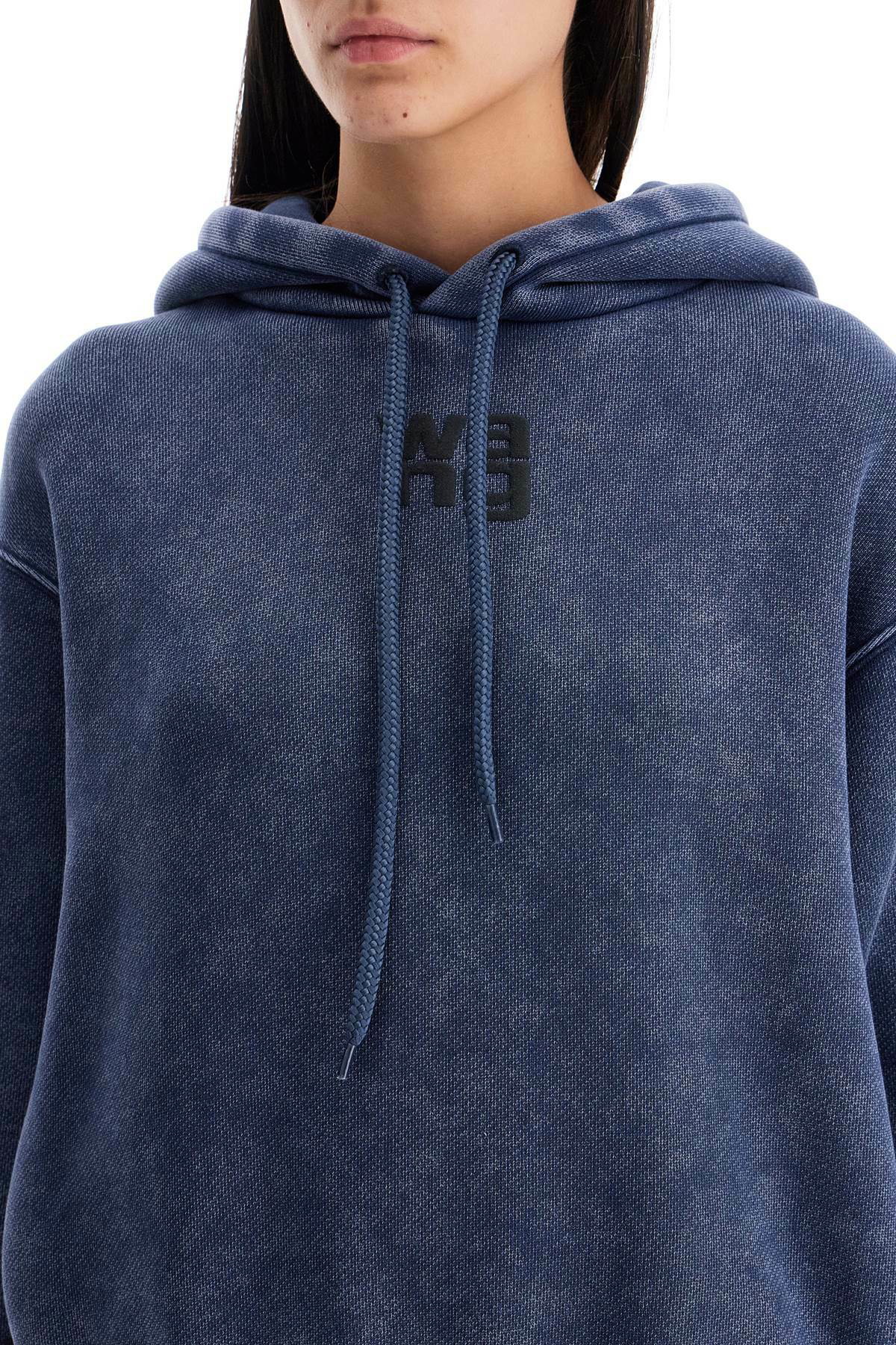 Alexander Wang Boxy Hoodie With Hood Blue Alexander Wang