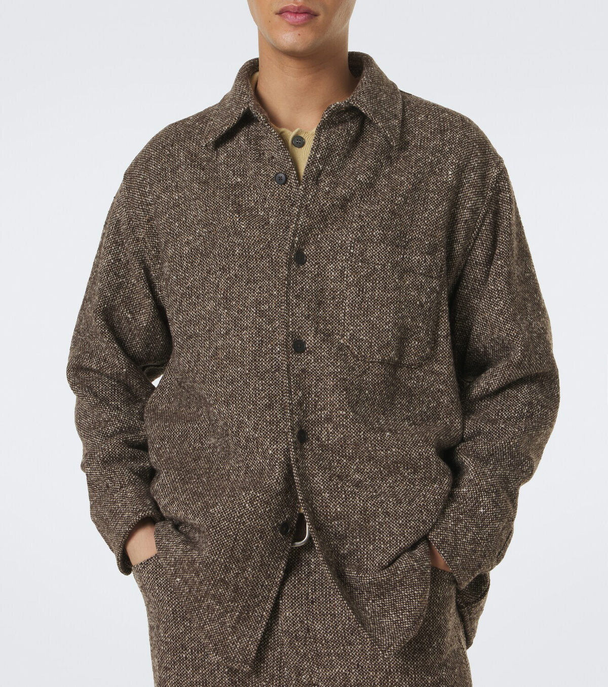 Auralee Wool tweed overshirt