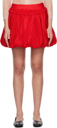 Simone Rocha Red Gathered Bubble Miniskirt