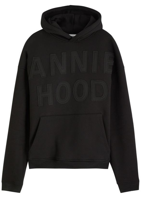 Photo: Annie Hood Logo Hooded Cotton Sweatshirt Black